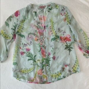 Ted Baker Floral Sheer Blouse beautiful inside and out L